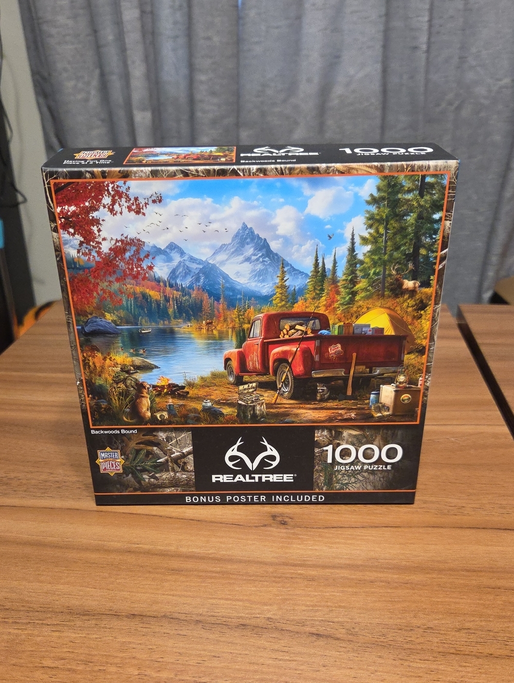 Realtree Backwoods Bound Puzzle with Red Truck and Autumn Scenery